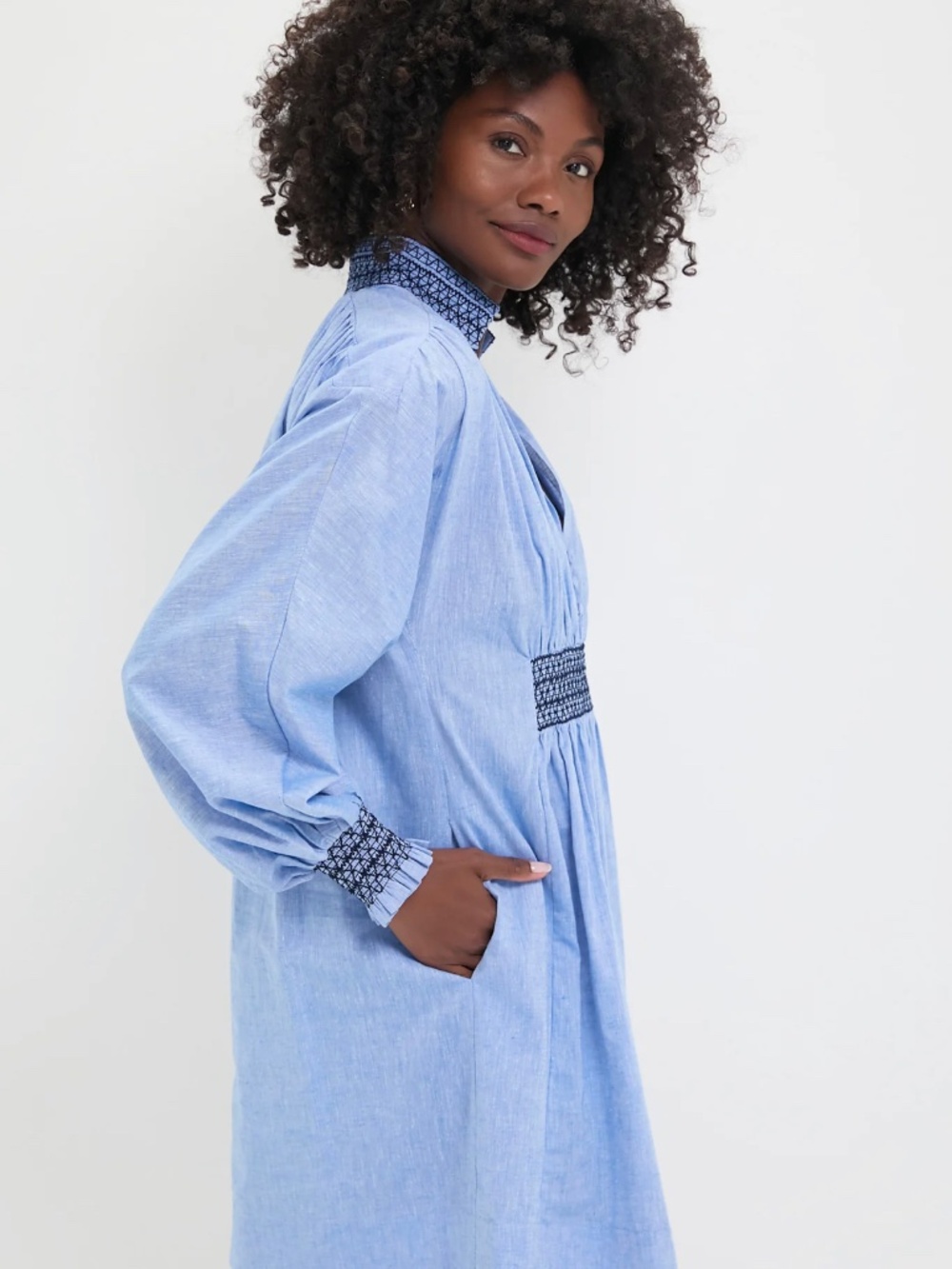 Tuckernuck Chambray Embroidered Aubury Dress